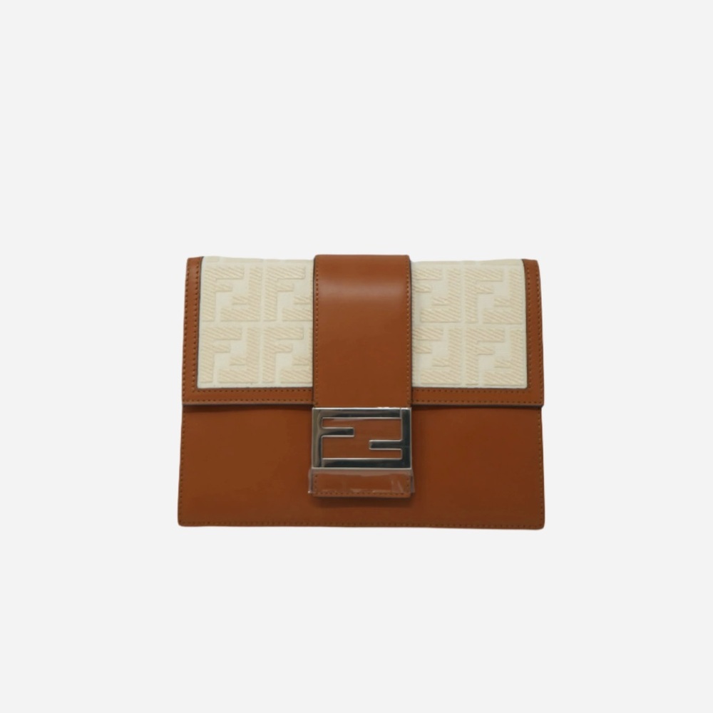 Fendi Canvas/Leather Flat Bauguette